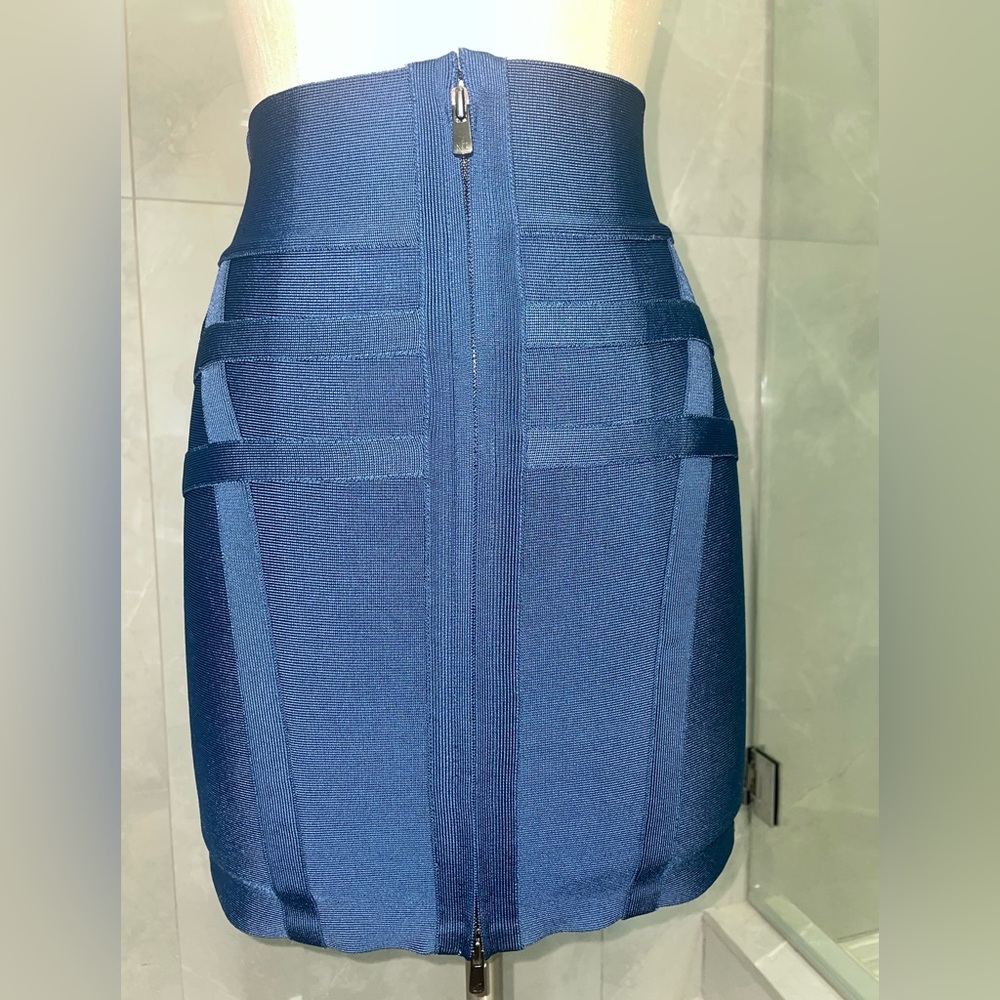 HERVE LEGER Elegant Blue Bandage Skirt size S